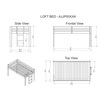 Alaterre Furniture Jasper Twin to King Extending Day Bed with Bunk Bed and Storage Drawers, Dove Gray AJJP0080